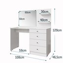 Ver imagem 4 de Mesa Penteadeira Escrivaninha Princesa com Espelho e Gavetas - Branco