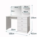 Ver imagem 3 de Mesa Penteadeira Escrivaninha Princesa com Espelho e Gavetas - Branco