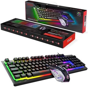 Kit Teclado e Mouse Gamer Usb com Led Rgb Abnt2 Ebai - Km900