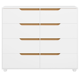 Cômoda para Quarto Double 8 Gavetas 136cm Branco Fosco Flex Móveis Albatroz - 1