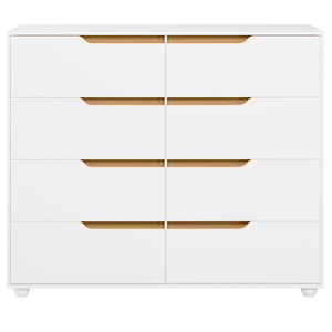 Cômoda para Quarto Double 8 Gavetas 136cm Branco Fosco Flex Móveis Albatroz
