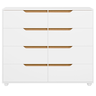 Cômoda para Quarto Double 8 Gavetas 136cm Branco Fosco Flex Móveis Albatroz - 1