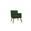 Ver imagem 1 de Poltrona Decorativa Cecília Suede Verde Pés Madeira Mz Decor