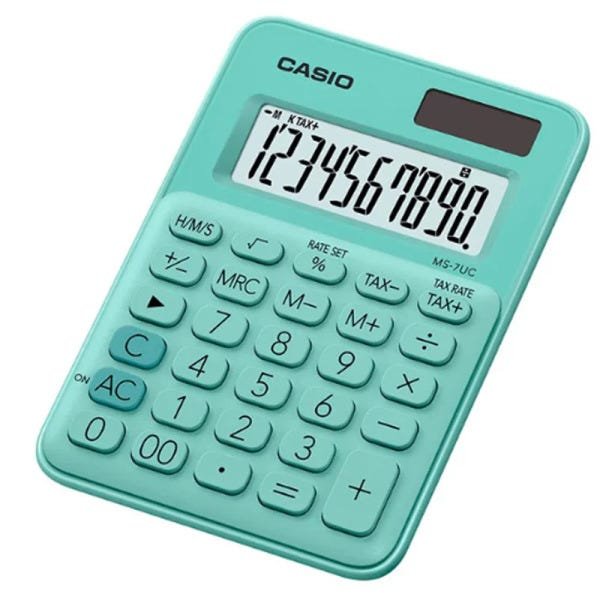 Calculadora Casio de Mesa 10 Dígitos MS-7UC-GN - Verde - 1