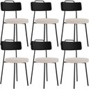 Ver imagem 1 de Kit 06 Cadeiras Decorativa Estofada Sala De Jantar Barcelona L02 Couríssimo Preto Linho Bege - Lyam