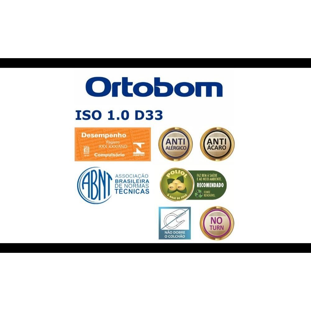 Colchão Casal Ortobom ISO 100 D33 (138x188x18) - - 3