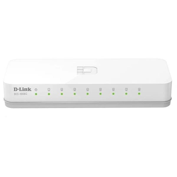 Switch D-Link DES-1008C 8 Portas,Fast-Ethernet 10/100 Mbps,Plug And Play