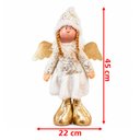 Ver imagem 4 de Dupla Boneco Anjo Natalino Branco Dourado Decorativo de 45cm