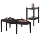 Ver imagem 1 de Kit 02 Mesas de Centro e 01 Mesa Lateral Pés Madeira Trium A03 Nero Preto - Lyam Decor
