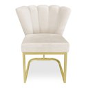 Ver imagem 4 de Kit 02 Poltronas Flor Veludo Bege Base Metálica Industrial Dourado - Pallazio