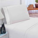 Ver imagem 1 de Jogo de Cama Classic Solteiro Percal 400 Fios Ponto Palito 03 Peças - Branco