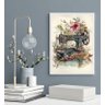 Quadro Decorativo Máquina de Costura com Flores 33x24cm - com Vidro:madeira Preta - 2