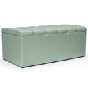 Ver imagem 2 de Calçadeira Recamier Baú para Cama Box Solteiro Dália 100x50 Cm W01 Linho Verde Menta - Lyam Decor 
