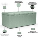 Ver imagem 4 de Calçadeira Recamier Baú para Cama Box Solteiro Dália 100x50 Cm W01 Linho Verde Menta - Lyam Decor 