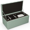 Ver imagem 7 de Calçadeira Recamier Baú para Cama Box Solteiro Dália 100x50 Cm W01 Linho Verde Menta - Lyam Decor 
