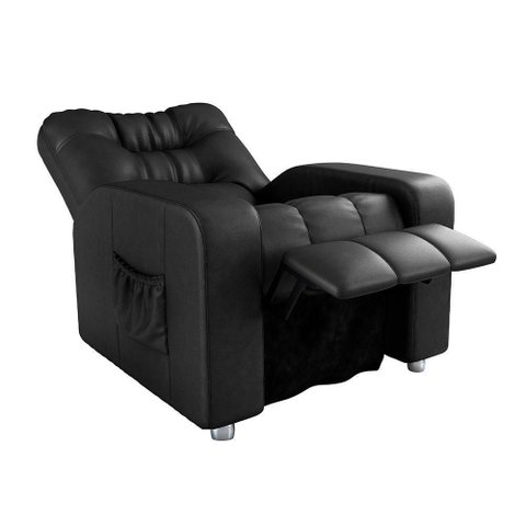Poltrona Reclinável Azera Mx-7 Corino com Apoio para Os Pés Preto Loja Sheep