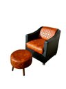 Ver imagem 6 de Kit Poltronas Tyla Decorativa Cadeira para Manicure Sala Composse Nozes + Puffs Slk Decor