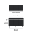 Ver imagem 4 de Balcão Gabinete Manu Preto 120 Cm C/tampo e Armário Aéreo Andreia 120cm - Ajl Móveis