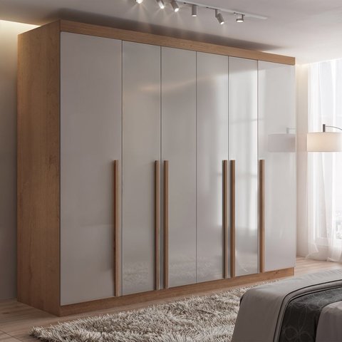 Guarda-Roupa Grande Casal 6 Portas 06 Gavetas 2,20m Frente 100% MDF Vermont