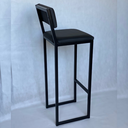 Ver mais imagens de Banqueta Alta Bistrô Cozinha Balcão em Metal com Encosto Inclinado Assento Confortável 95cm Preto