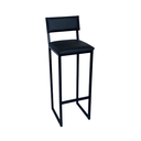 Ver imagem 2 de Banqueta Alta Bistrô Cozinha Balcão em Metal com Encosto Inclinado Assento Confortável 95cm Preto