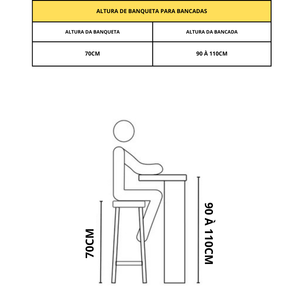 Banqueta Alta Bistrô Cozinha Balcão em Metal com Encosto Inclinado Assento Confortável 95cm Preto - 11