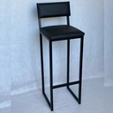 Ver imagem 6 de Banqueta Alta Bistrô Cozinha Balcão em Metal com Encosto Inclinado Assento Confortável 95cm Preto