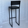 Banqueta Alta Bistrô Cozinha Balcão em Metal com Encosto Inclinado Assento Confortável 95cm Preto - 9