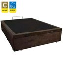 Ver imagem 2 de Cama Box Baú Casal Mega-cama Marrom Suede 138x188x45cm