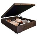 Ver imagem 5 de Cama Box Baú Casal Mega-cama Marrom Suede 138x188x45cm