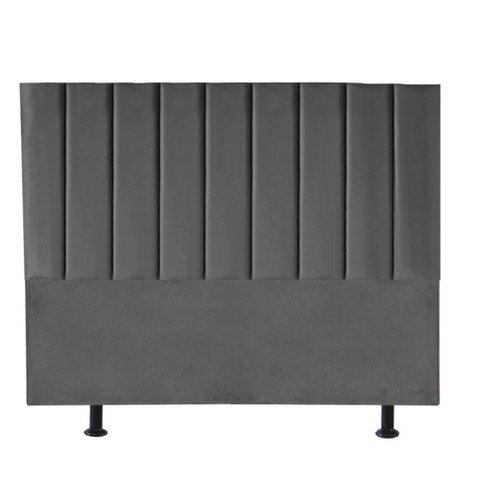 Cabeceira Estofada Cama Box Queen Carla 160cm Courino:cinza Escuro