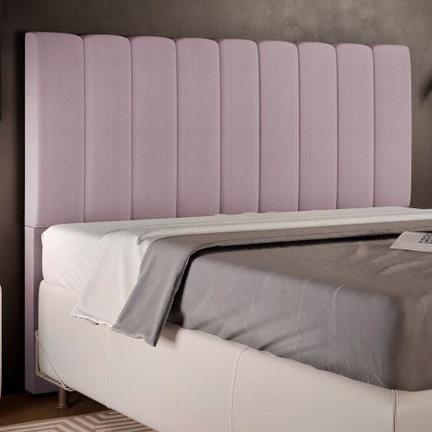 Cabeceira Cama Box Casal King 195 cm Dália W01 Suede Rosê - Lyam Decor