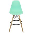 Ver imagem 3 de Kit 5 Banquetas Charles Eames Eiffel Wood Design Base Fixa Madeira - Verde