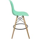 Ver imagem 4 de Kit 5 Banquetas Charles Eames Eiffel Wood Design Base Fixa Madeira - Verde