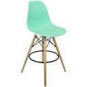 Ver imagem 2 de Kit 5 Banquetas Charles Eames Eiffel Wood Design Base Fixa Madeira - Verde