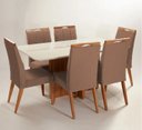 Ver imagem 1 de Mesa de Jantar + 6 Cadeiras Roma Tampo 180 Cm Terracota