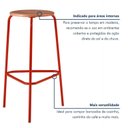 Ver imagem 7 de Kit 6 Banquetas para Cozinha com Base de Aço Cumbuca Vermelho/Marrome