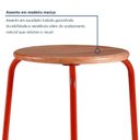 Ver imagem 5 de Kit 6 Banquetas para Cozinha com Base de Aço Cumbuca Vermelho/Marrome