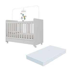 Berço Americano 3 em 1 com Colchão Incluso Chantilly Multimóveis Mp4299 Branco