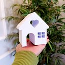 Ver imagem 2 de Casa Coração Decorativa Estatueta Casinha 10cm Quarto e Sala - Cor: Branco