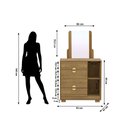 Ver imagem 3 de Cômoda Quarto 95cm com Espelho 1 Porta Kenia Nature V01 - D’Rossi