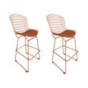 Ver imagem 1 de Kit 2 Banquetas Bertoia Cobre D60 com Assento Cobre