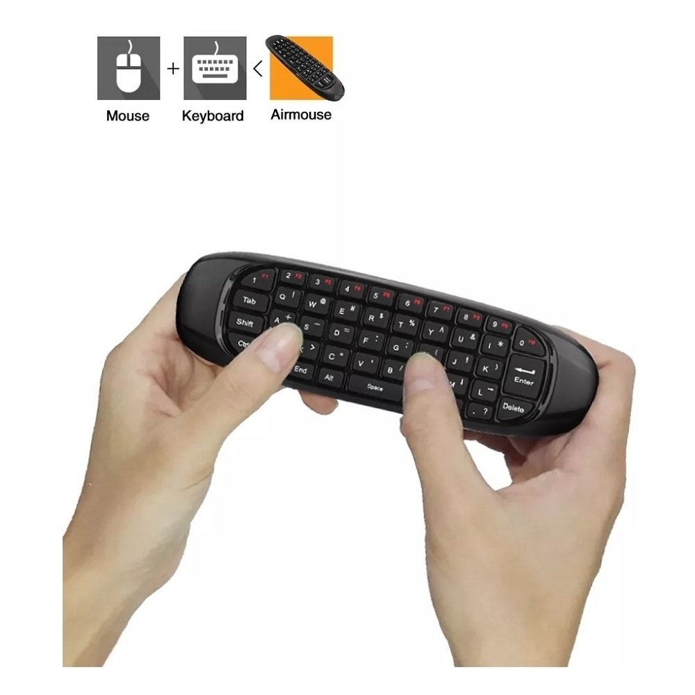 Controle Mini Teclado Mouse Wireless em LED 7 Cores Smart TV Kapbom Preto - 5