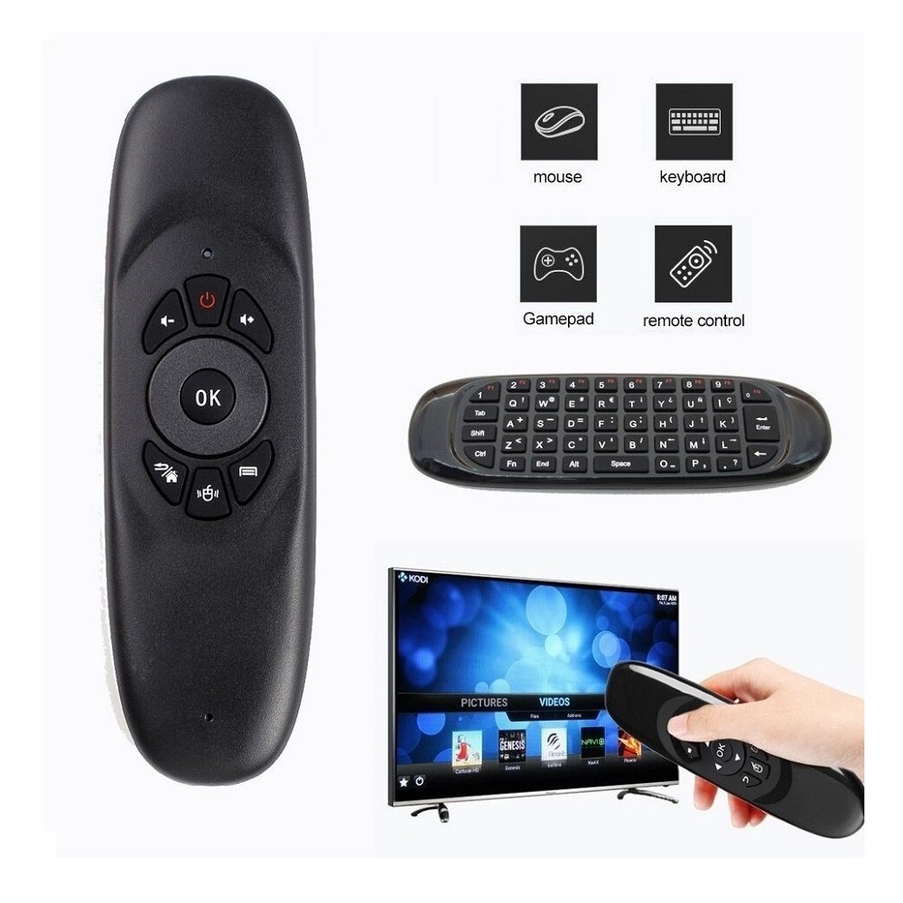 Controle Mini Teclado Mouse Wireless em LED 7 Cores Smart TV Kapbom Preto - 3
