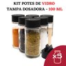 Kit Potes Temperos Condimentos Vidro Cozinha 100ml Pote - 1