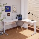 Ver imagem 2 de Mesa Angular New City Pé Metálico Light 160 cm Cinza Cristal Gebb Work