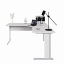 Ver imagem 7 de Mesa Angular New City Pé Metálico Light 160 cm Cinza Cristal Gebb Work