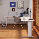 Ver imagem 1 de Mesa Angular New City Pé Metálico Light 160 cm Cinza Cristal Gebb Work