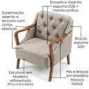 Ver imagem 4 de Poltrona Decorativa Capitone Siena Pes Madeira Linho Tcs 701 Moll