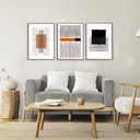 Ver imagem 1 de Quadro Decorativo Linhas Modernas Minimalistas em 3 Telas com Moldura Filete